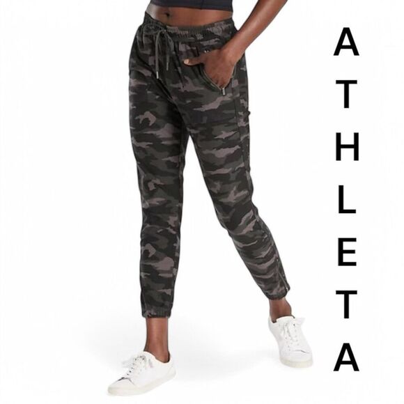 Athleta Farallon Camo Jogger Pants Size 2 Lightweight, Cotton spandex - Picture 1 of 7